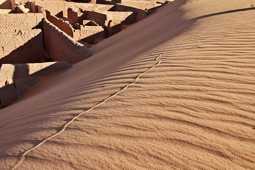 Dunes in Timimun abandoned city in Sahara desert, Algeria