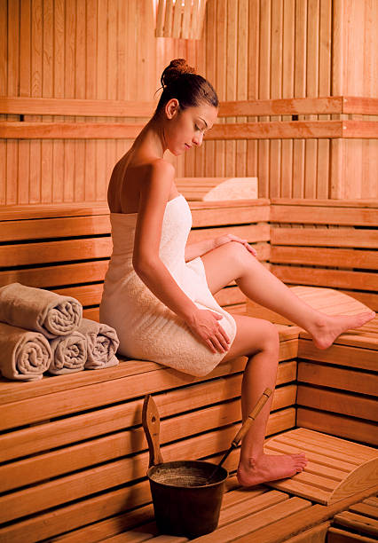 le sauna - sauna health spa healthy lifestyle wellbeing photos et images de collection