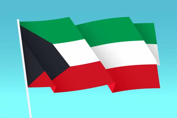 Vector illustration of Flag of Kuwait