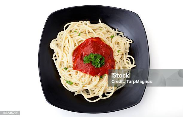 Spaghetti Con Sugo Di Pomodoro - Fotografie stock e altre immagini di Carne - Carne, Cibi e bevande, Cibo