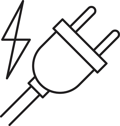 Electric plug icon. Energy consumption icon