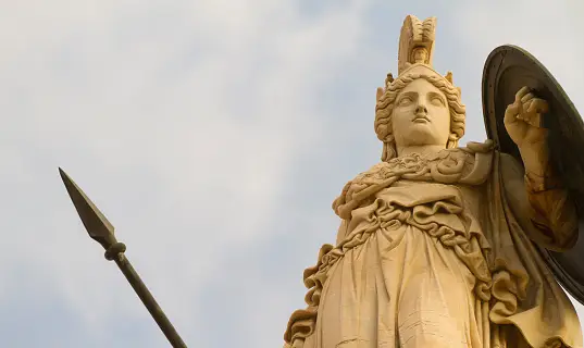 Statue of Greek goddess, Athena mythology wallpaper