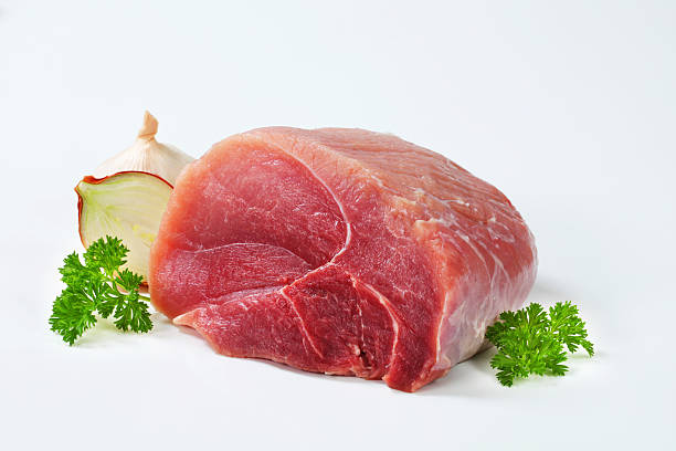 istock Raw beef shoulder with onion and garlic 175237429
