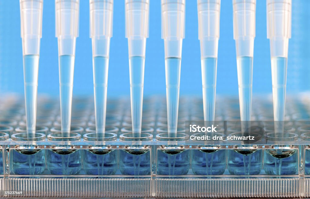 Scientific research Scientific research. DNA Test Stock Photo