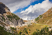 Valparola Mountain Pass in the Dolomites