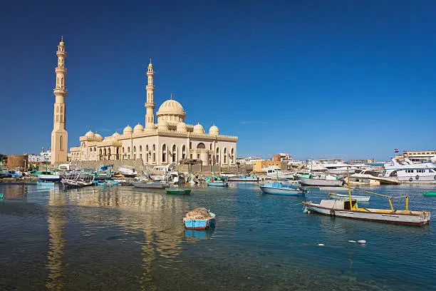 "Old Arabian Marina and a new Mosque in background, Hurghada, EgyptSee more EGYPT images here:"