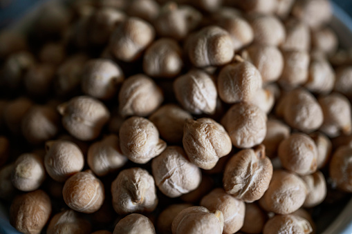Close up of chickpeas, food background