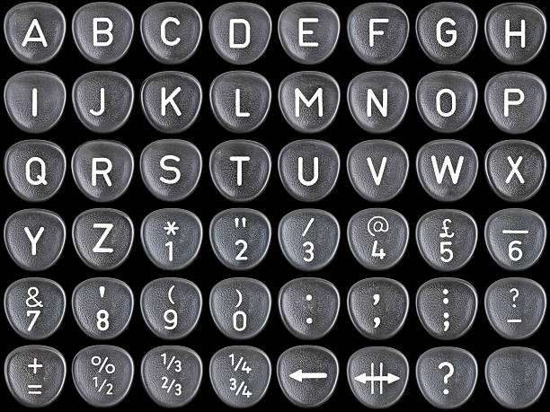 ensemble complet de 1970 machine à écrire les clés - letter d typebar typewriter text photos et images de collection