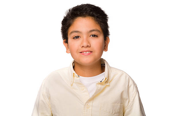 Portrait of Young Boy in Studio stock photo