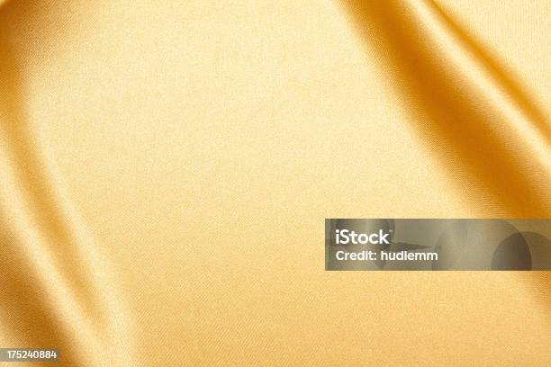 Fundo De Cetim Ouro - Fotografias de stock e mais imagens de Seda - Seda, Dourado - Cores, Amarelo