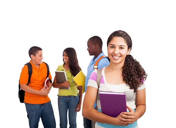 istock Teenage student with classmates on the background 175241179