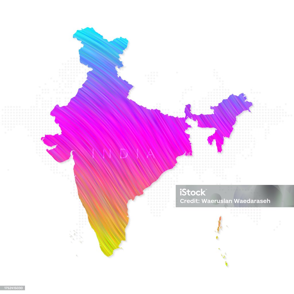 India Map Pattern In Java India Map In Colorful Halftone Gradients Future Geometric Patterns Of ...