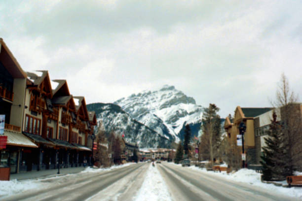 Banff Alberta taken on 35mm film in the middle of winter on Main Street