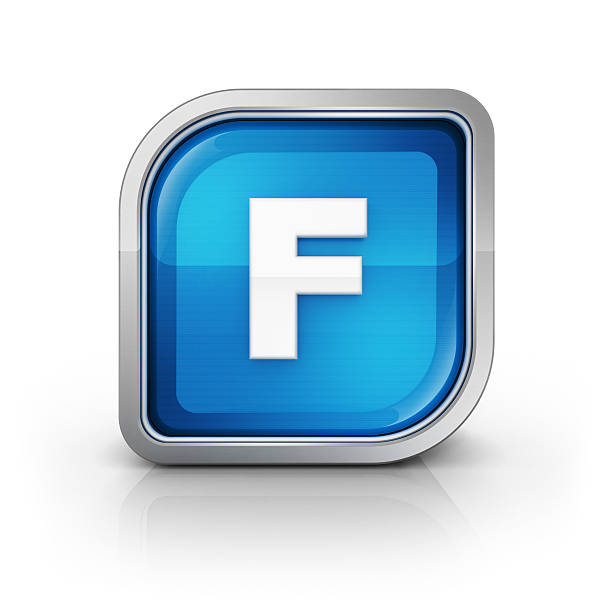 istock Glossy blue letter F 3d icon 175242093