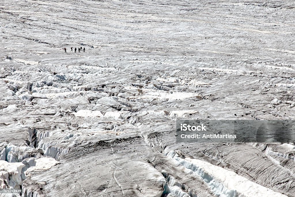 Superficie di un ghiacciaio in estate - Foto stock royalty-free di Bianco