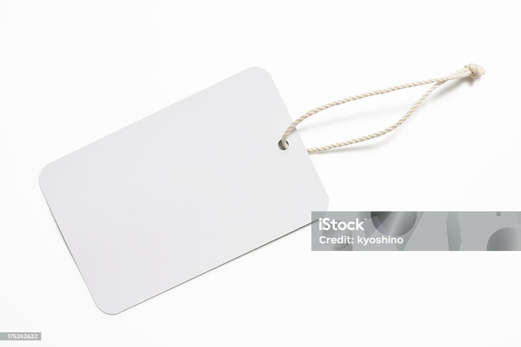 絶縁ショットの空白の白いタグを白背景 - ラベルのロイヤリティフリーストックフォト
