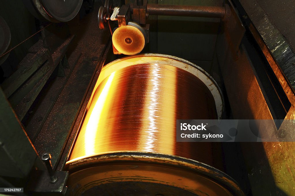 Fabrico de fios de cobre - Royalty-free Rolar Foto de stock