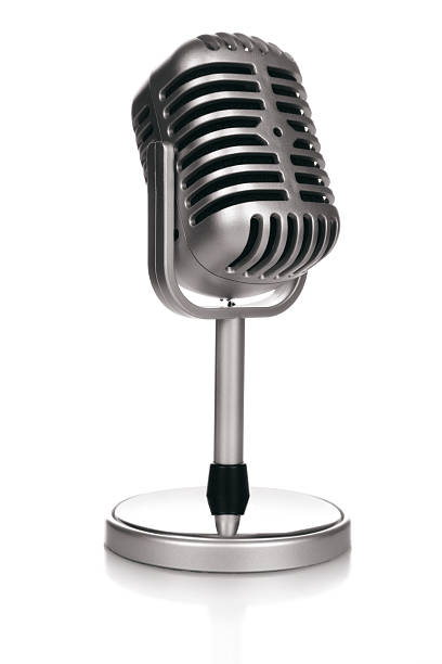 istock Vintage radio microphone isolated on white background 175242919