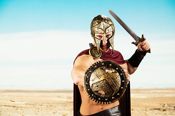 Spartan warrior ready for war Spartan warrior ready for warhttp://www.twodozendesign.info/i/1.png shielding photos stock pictures, royalty-free photos & images