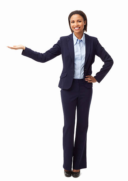 istock Female Executive Displaying an Invisible Product - Isolated 175243127