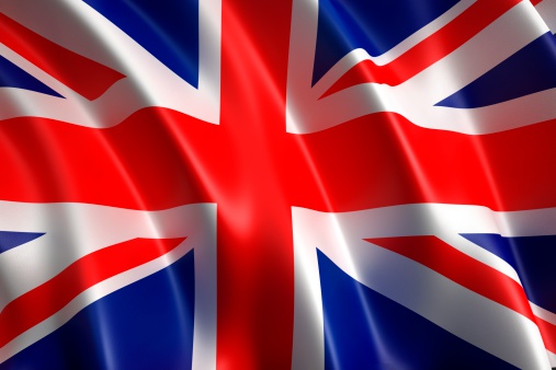 United Kingdom Flag with fabric surface texture.