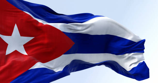 istock Cuba national flag waving in the wind on a clear day 1752436949