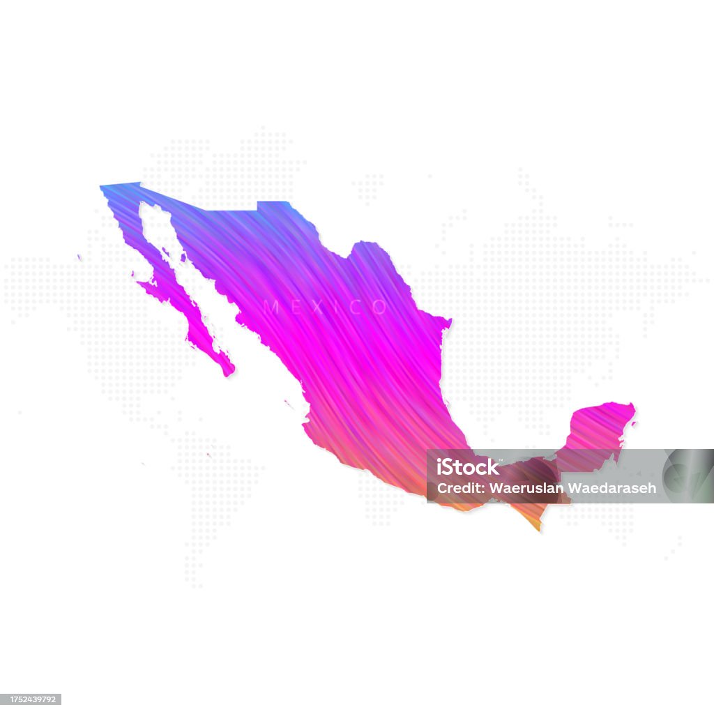 Mexico Abstract Map Mexico Map In Colorful Halftone Gradients Future Geometric Patterns Of ...