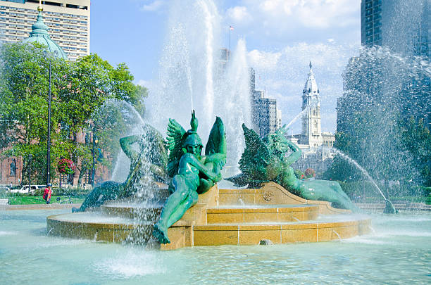 Swann Memorial Fountain at Logal Circle in Philadelphia, PA "Swann Memorial Fountain at Logal Circle in Philadelphia, PA." benjamin franklin parkway photos stock pictures, royalty-free photos & images