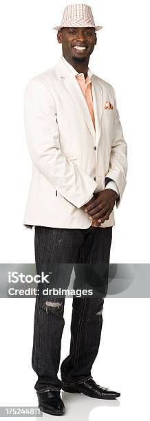 Happy Man Standing Portrait Stock Photo - Download Image Now - 30-34 Years, 30-39 Years, 35-39 Years