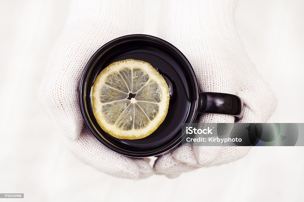 Heißer Tee mit einer Zitronenscheibe - Lizenzfrei Draufsicht Stock-Foto