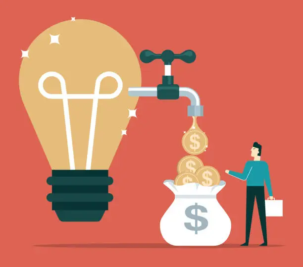 Vector illustration of Money Idea - businessman