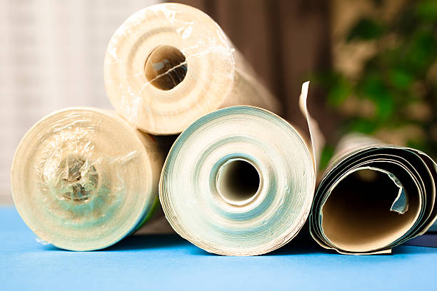 istock Rolls of wallpaper for home improvement. 175245798