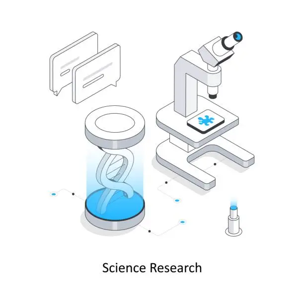 Vector illustration of Science Research isometric stock illustration. EPS File