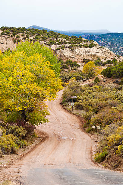 straße in der dinosaur national monument, utah - dinosaur national monument stock-fotos und bilder