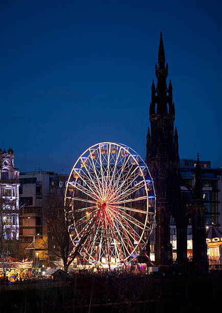 istock Ferris Wheel and Scott Monument at Night, Edinburgh 175246549