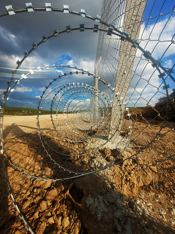 Barbed wire area