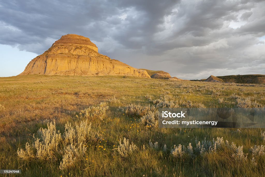 Grande Vale enlameado Saskatchewan - Royalty-free Castle Butte Foto de stock