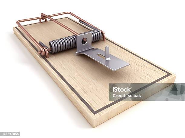 Mousetrap Stock Photo - Download Image Now - Mousetrap, Cut Out, Digitally Generated Image