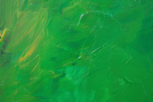 Bright green and yellow abstract painting