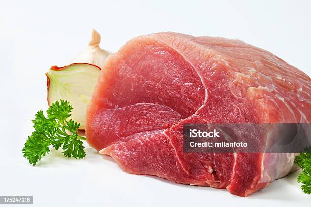 Raw Beef Shoulder With Onion And Garlic Stock Photo - Download Image Now - Affectionate, Animal Muscle, Beef