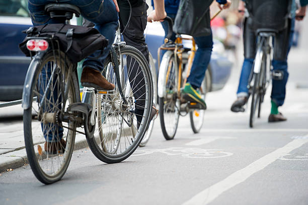 istock Commuters on bicycle in the city. 175247230
