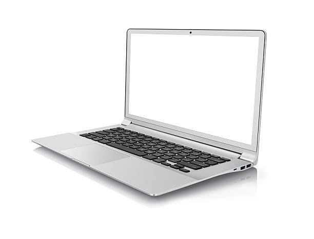 Laptop with clipping path stock photo