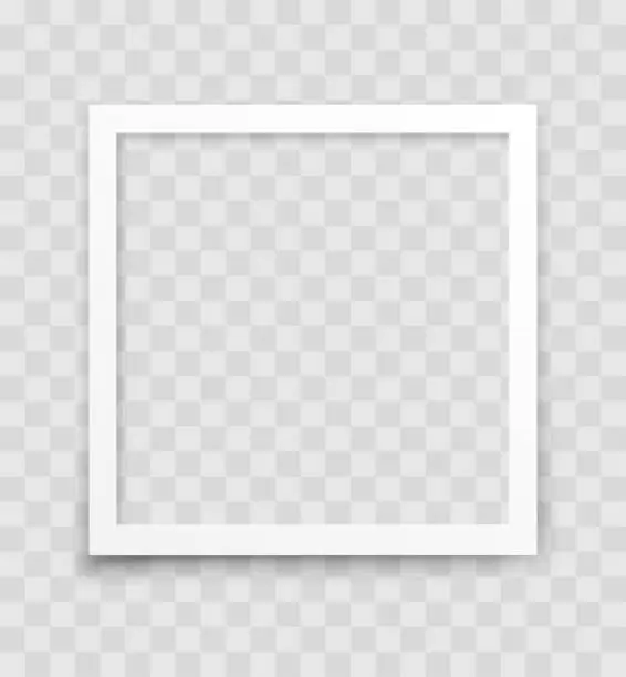 Vector illustration of white square frame