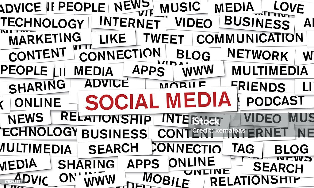Social Media Related words with Social Media. Advice Stock Photo