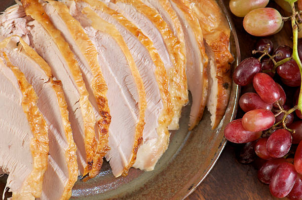 istock Pottery Platter with Sliced Turkey White Meat from Above 175248377