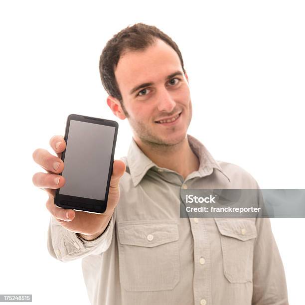 Look My Smartphone Stock Photo - Download Image Now - Men, Mobile Phone, Showing