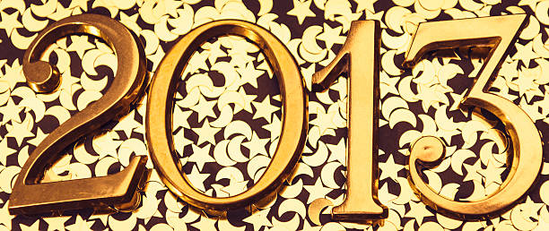istock Steel 2013 New year text on gold shiny background 175248689