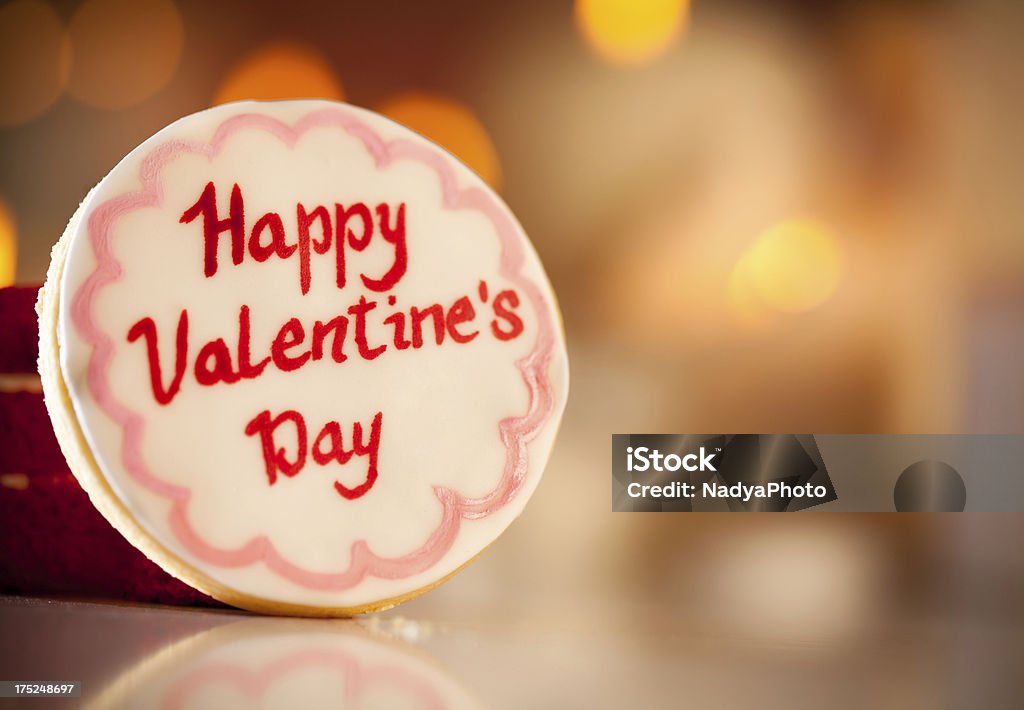 Valentine's Cookies Cute Valentine's cookie with happy valentine's day written on it. Color Image Stock Photo