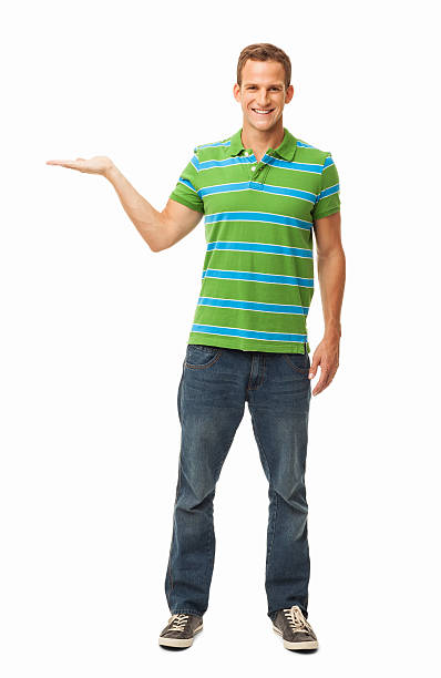 istock Handsome Man Presenting an Invisible Product - Isolated 175248973