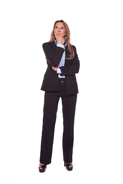 Businesswoman thinking stock photo